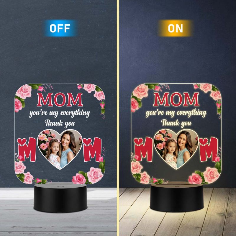 Mom “You Are My Everything” Personalized LED Lamp with Warm White Light & USB Powered